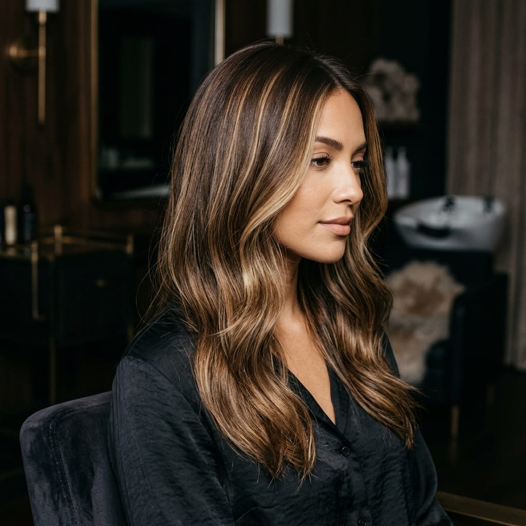 Cabelo com mechas iluminadas sutis e naturais